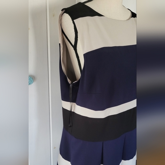 Ralph Lauren Color Block Striped Drop Waist Sleeveless Dress - Picture 4 of 11